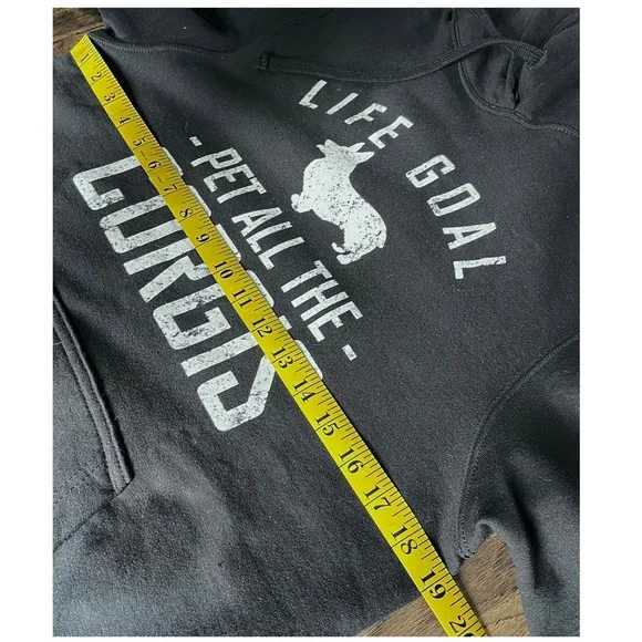 Corgi Life Goal Pet dog Pullover Hoodie Small black white sweatshirt - Picture 6 of 8